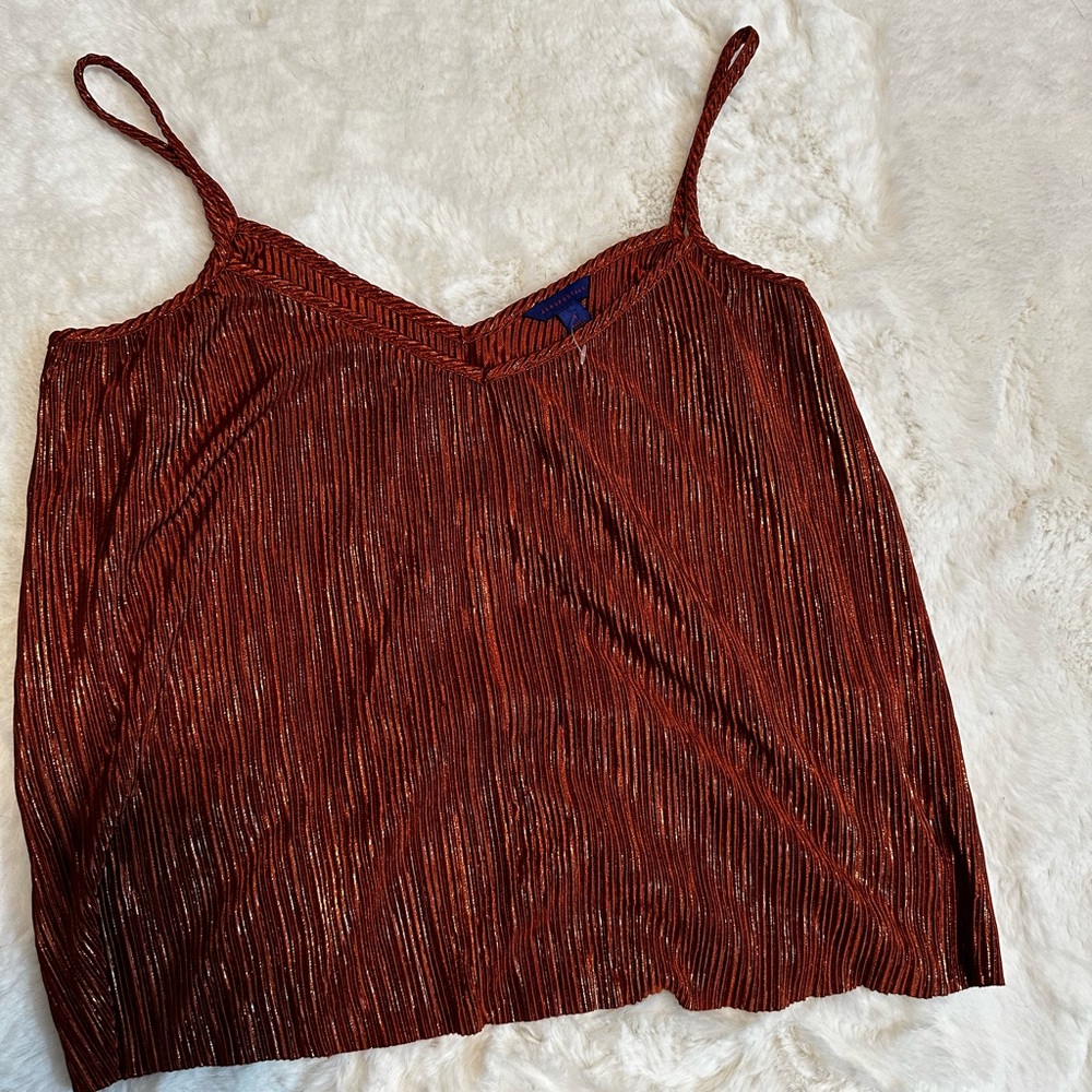 Burnt orange shiney tank top size small